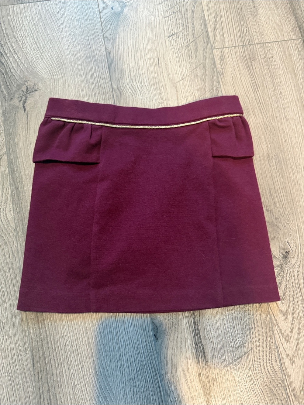 Janie and Jack Burgundy Skirt with Gold Trim